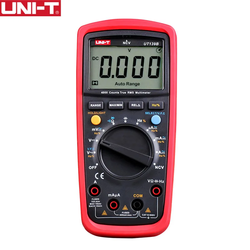 UT139B UNI-T UT139C Цифровой мультиметр автоматический диапазон истинного среднеквадратичного значения метр 6000 отсчетов Вольтметр AC DC Напряжение Ток Сопротивление диод тестер - Цвет: UT139B