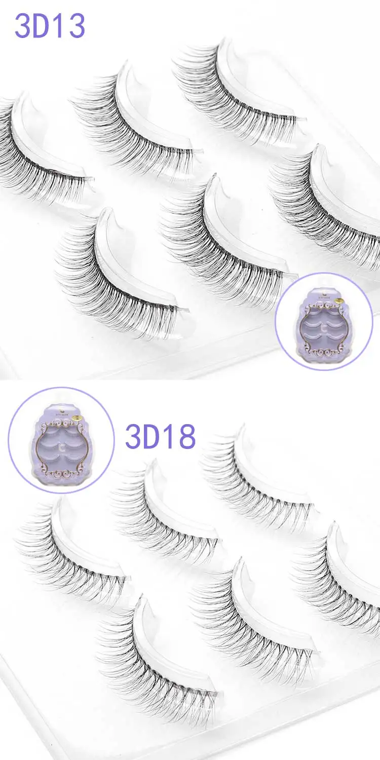 ICYCHEER, 3 пары, накладные ресницы, 3D, норковые ресницы, ресницы, удлиненные, прозрачные, Plstic, тонкие, ручная работа, полная полоса, ресницы, макияж
