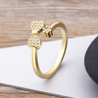 aibef new style hot sale luxury copper zircon exquisite bowknot ladies customized gemstone ring birthday party wedding fine ring