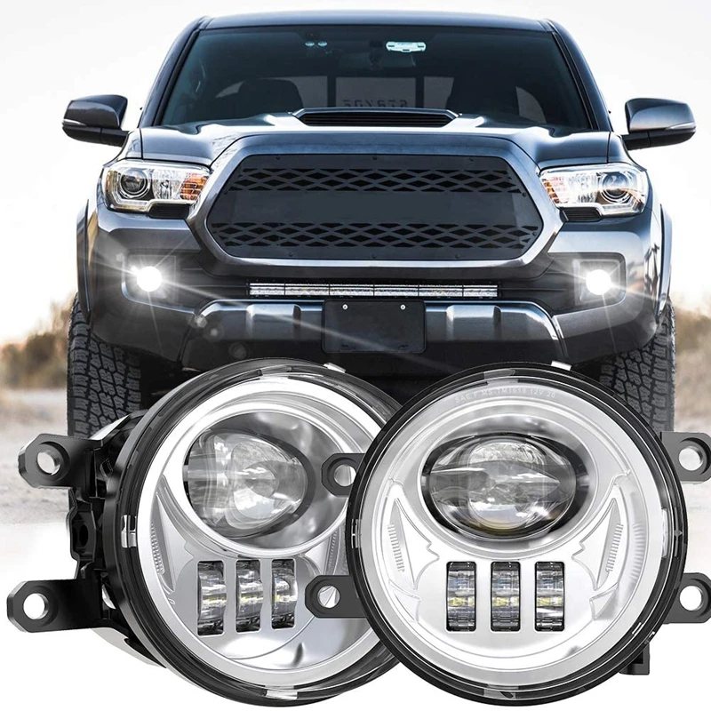 

LED Fog Light Assembly Fog Lamps DRL Replacement Bracket Driver and Passenger Side Black for Toyota Tacoma 4Runner