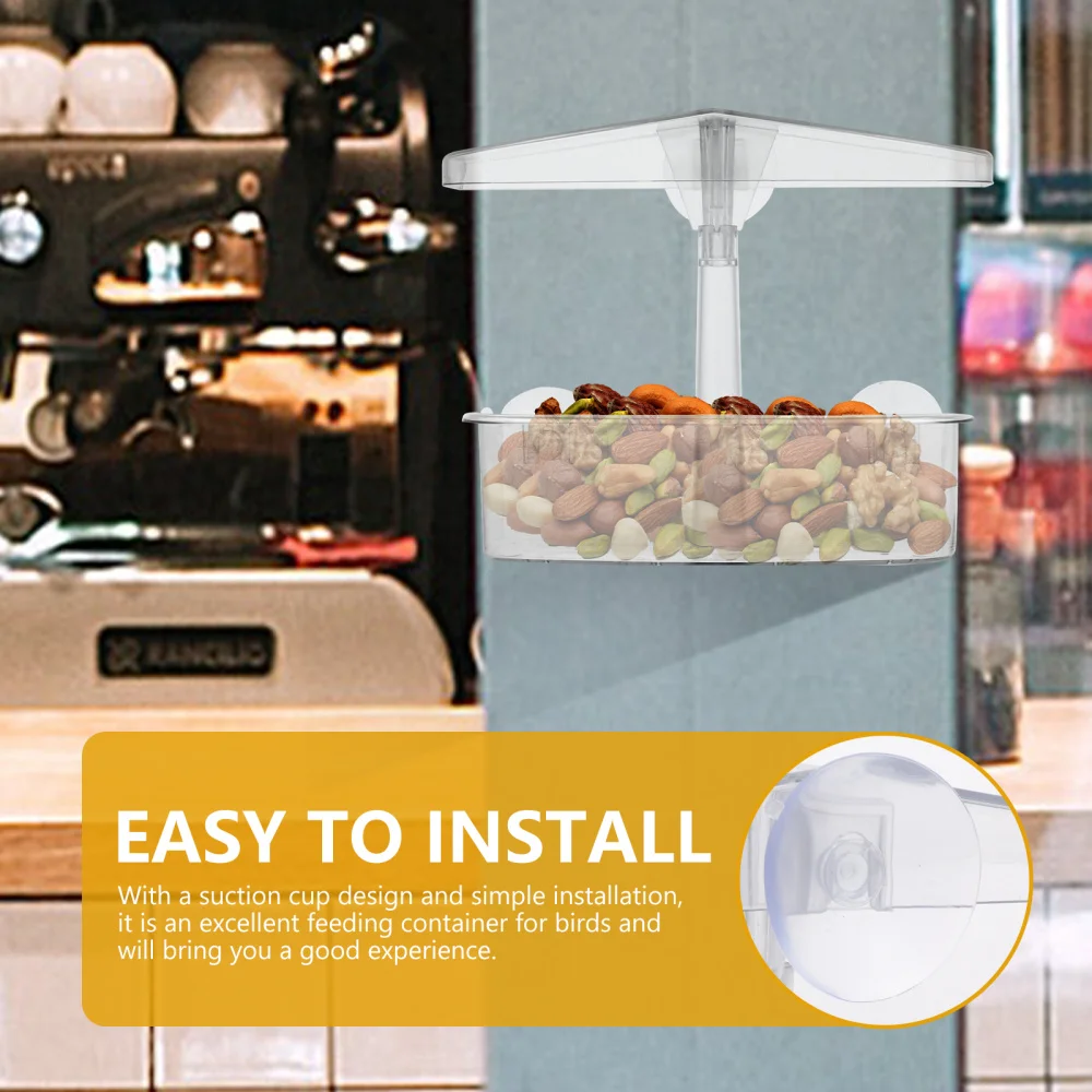 

Window Suction Type Bird Feeder Outdoor Container Feeding Bowl Bird Feeder