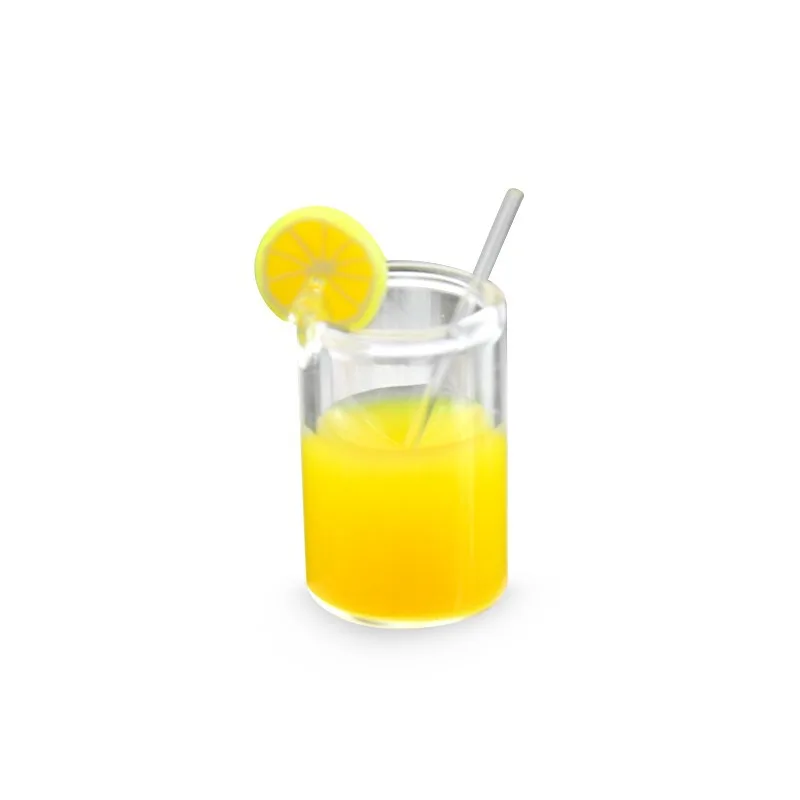 

Dollhouse Miniature Accessories Decoration Cup Simulation Lemonade Mini Lemon WaterCup Drink Pearl Milk Tea Model Toy
