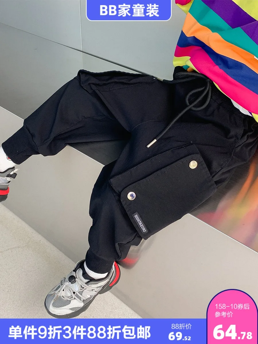 

Брюки для мальчиков осенняя одежда 2021 Новинка Детский весенне-осенний комбинезон в Корейском стиле красивые повседневные брюки