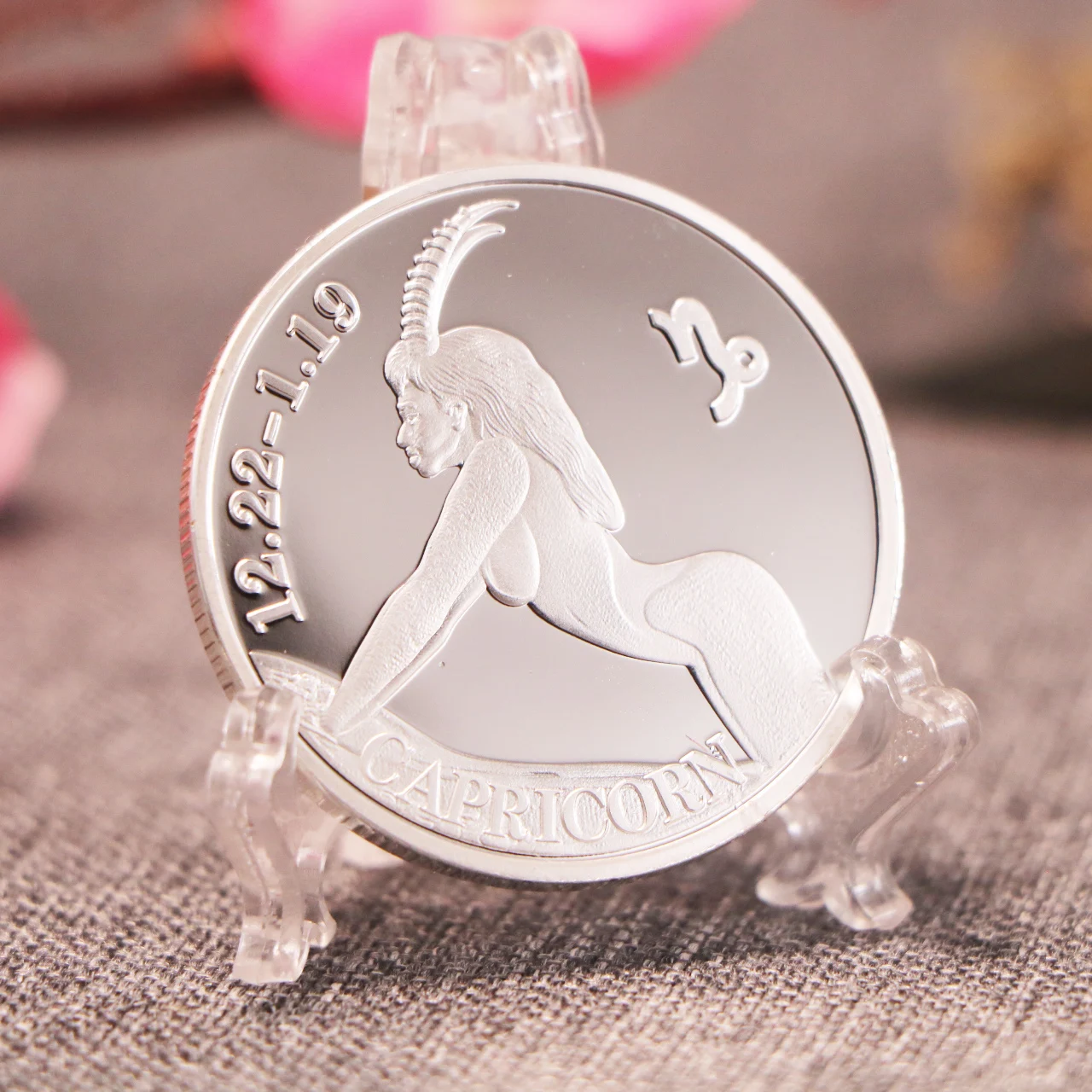 Twelve Constellation Capricorn Zodiac Elizabeth II Silver Commemorative Coins Euro Astrology Souvenir Gifts | Дом и сад