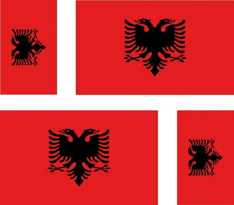 4 x наклейки на велосипедный багажный шлем с албанским флагом|Наклейки