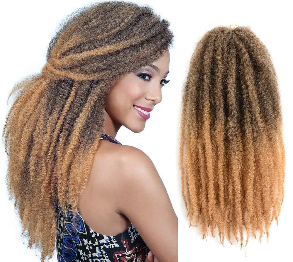 18 дюймов Омбре марли косички волосы синтетические крючком наращивание волос