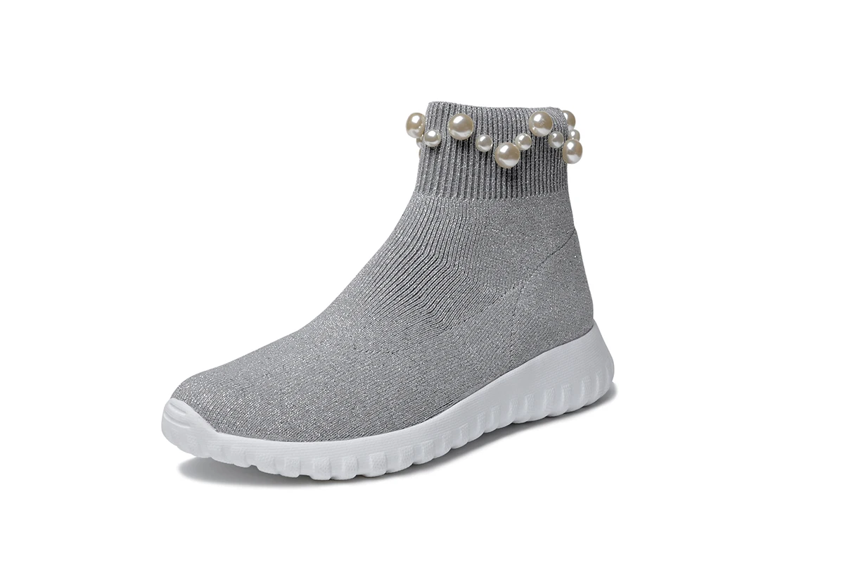 Г.; женская обувь; Модный брендовый носок; женская обувь; chaussure; сезон осень; botas; женская трикотажная обувь в полоску; zapatos de mujer