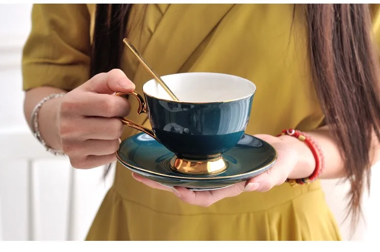 Роскошная керамическая кофейная чашка простая европейская фарфоровая чайная