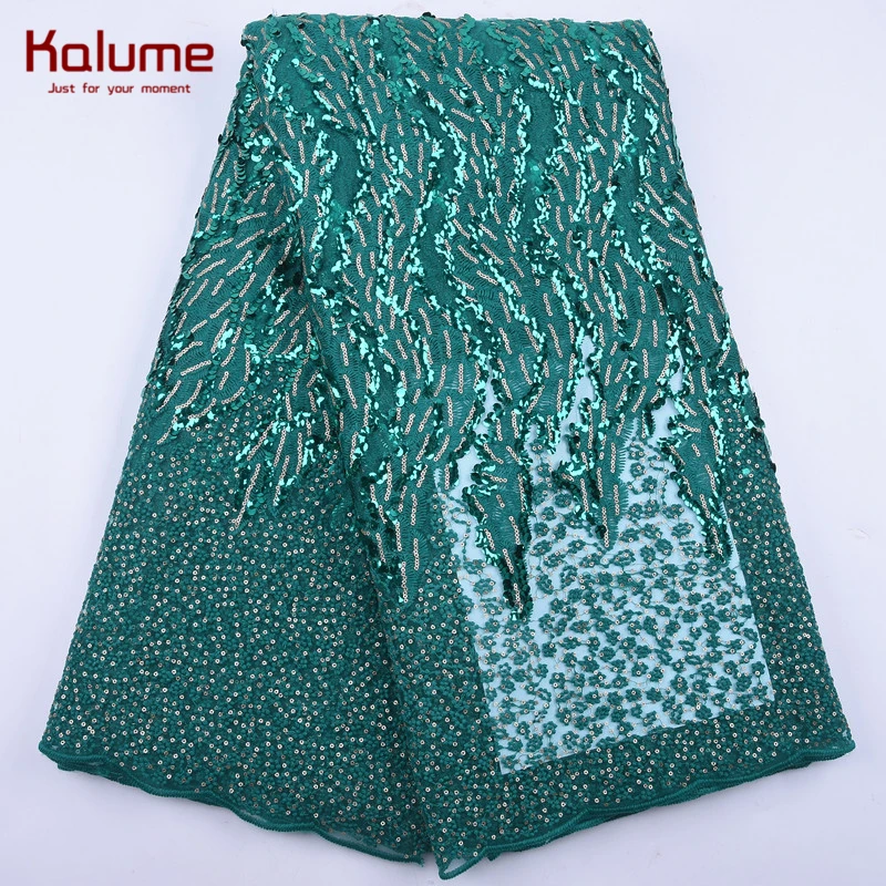 Kalume новейшие африканские блестки кружевная ткань фиолетовая французская Сетка