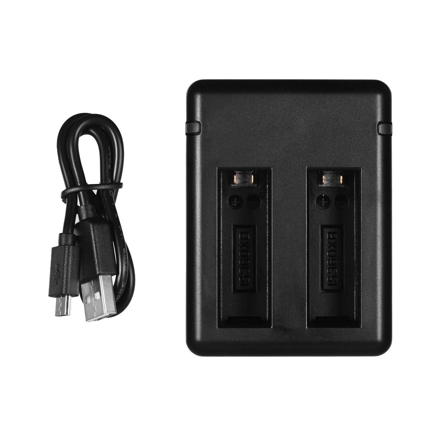 Портативное зарядное устройство с двумя слотами для камеры USB кабель индикатором