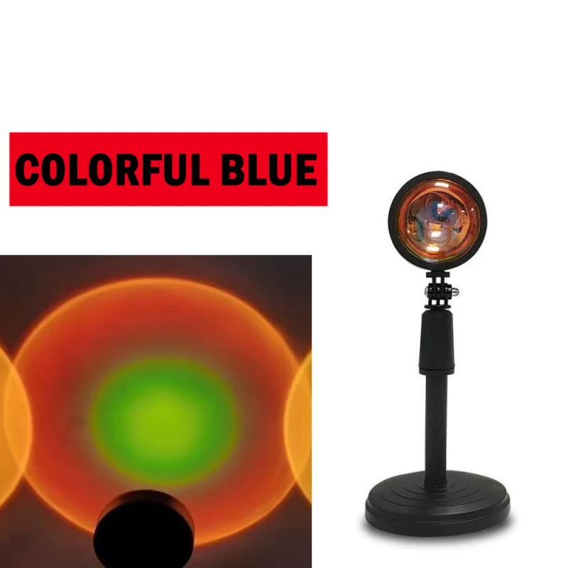 

USB Rainbow Sunset Red Projector LED Night Light Sunset Projection Desk Lamp, for Bedroom Bar Coffee Store Wall Decoration Light