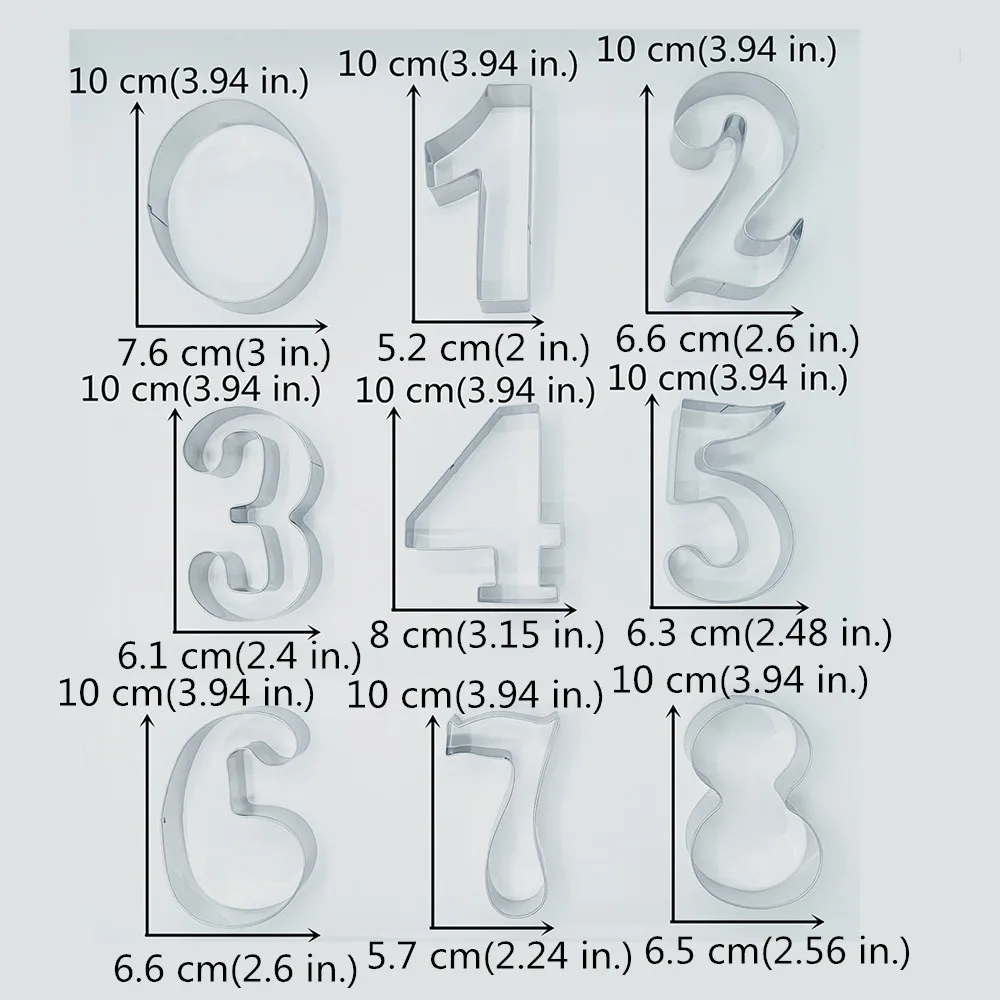Резак для печенья LILIAO Number 2 из нержавеющей стали форма печенья/сэндвичей/хлеба