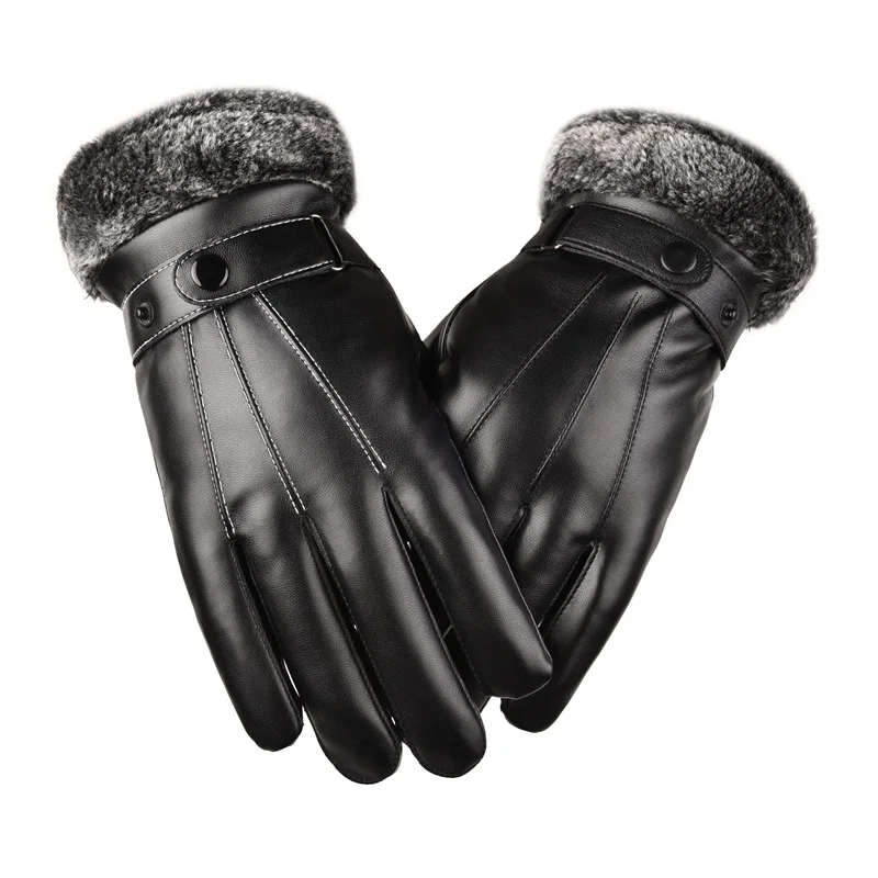 Winter Gloves For Men Leather Gloves Keep Warm Touchscreen Windproof Driving Fleece Guantes Male Snowboard Outdoor Sport Gloves