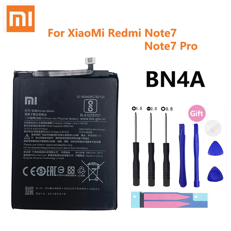 100% Оригинальная батарея Xiao mi BN4A 4000 мАч для Xiaomi Note 7 Note7 Pro Note7Pro высококачественные