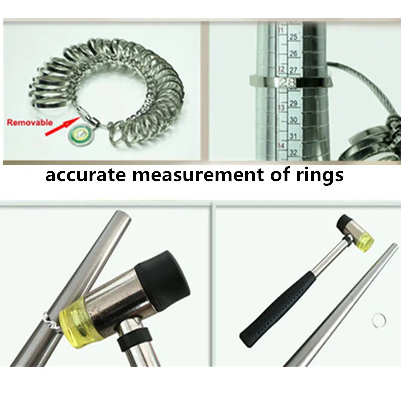 

Measuring Stick Ring Enlarger Stick Mandrel Handle Hammers Ring Sizer Finger For Measuring Jewelry Making DIY Tools Equipment