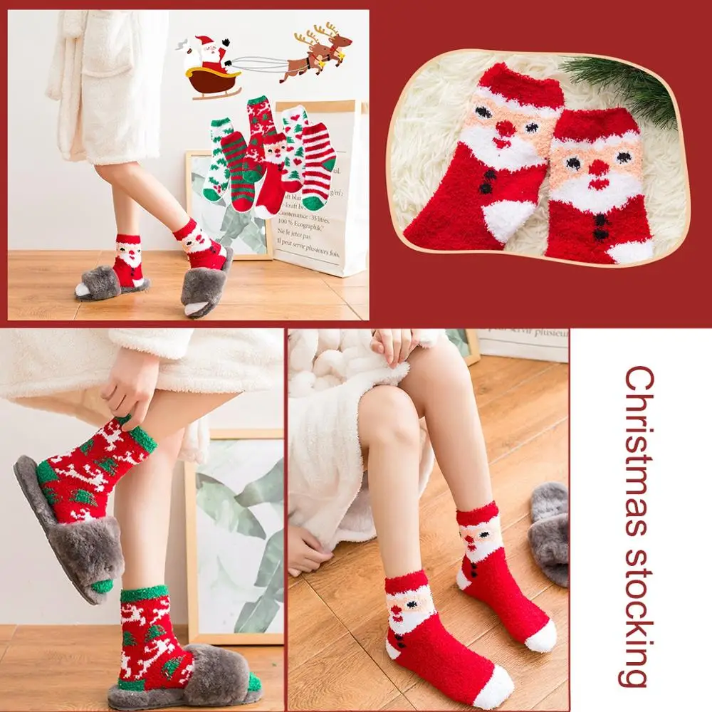 Рождественские носки из кораллового флиса рождественские украшения для дома