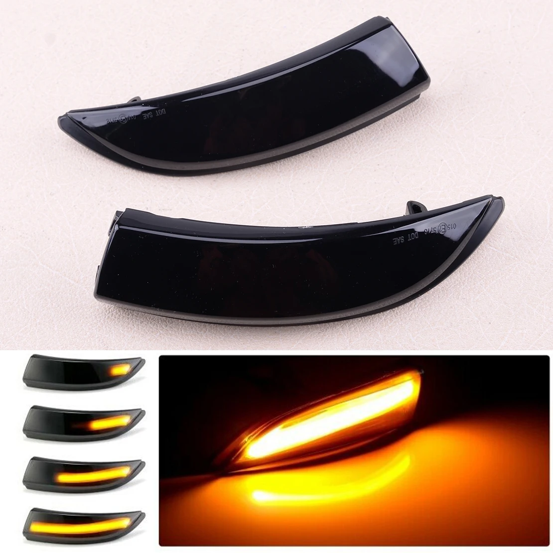 

1Pair Car Rearview Wing Mirror Marker Turn Signal LED Light 8A61-13B381-AF Fit For Ford Fiesta B-Max 2008-2014 2015 2016 2017