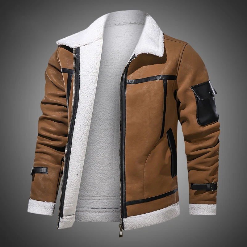 Куртка мужская из искусственной кожи повседневная мотоциклетная верхняя одежда