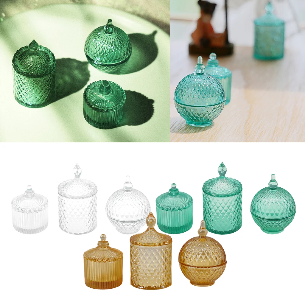 

3pcs Dollhouse Decoration Kitchen Room Accessories, 3pcs Clear Candy Bottle Plastic Mini Decor Toys 1/6 Dollhouse Miniature