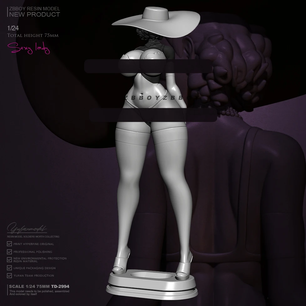 

75mm Resin model kits figure beauty colorless and self-assembled TD-2994