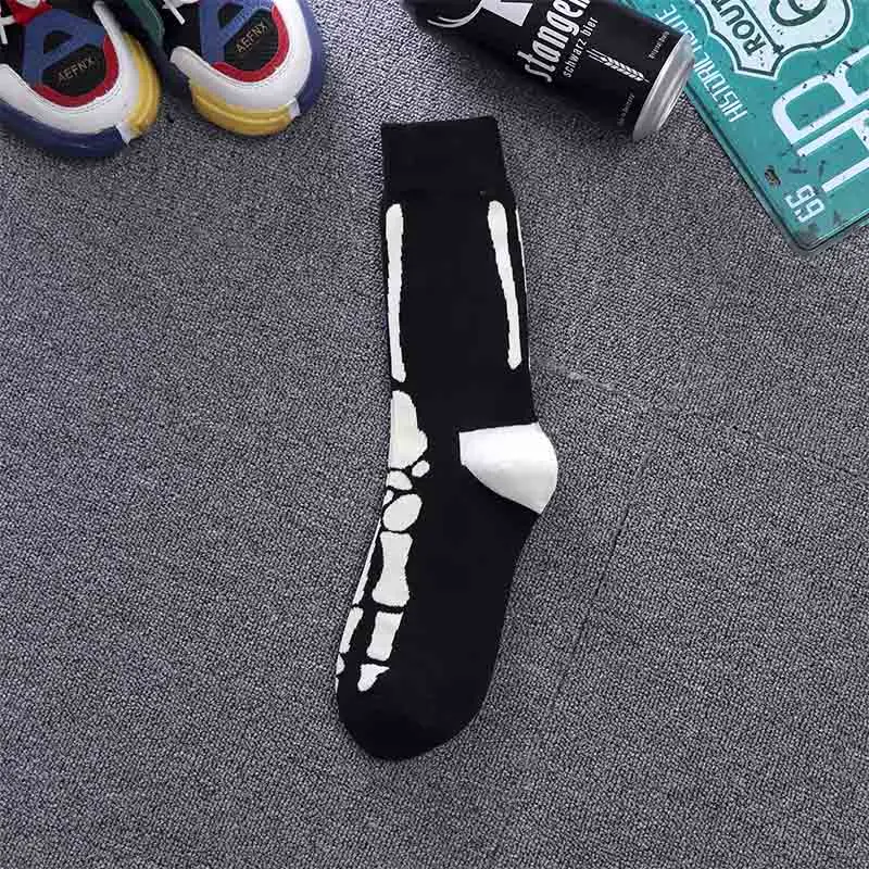 Harajuku happy women funny combed cotton casual Fashion colorful ghost bat pattern Men Long skateboard Unisex Christmas Socks - Цвет: 4