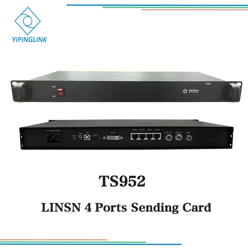 LINSN Отправитель коробка TS952 новая отправка карты с 4 портами RJ45 выход 2,6 миллионов для наружного и внутреннего светодиодного экрана