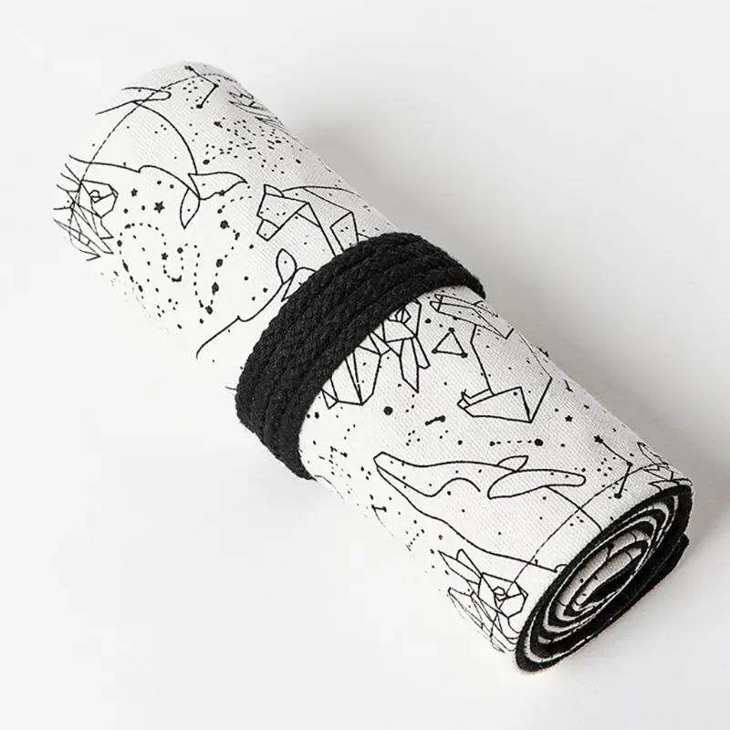 

Constellation 12/24/36/48/72 Hole Canvas Roll Pen Curtain Pencil Bag Case Makeup