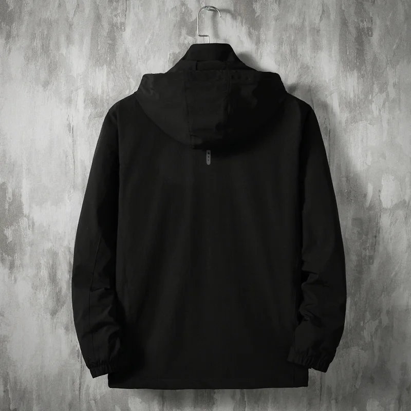 

New Men's Jacket Plus Size Casual Hooded Bomber Spring Autumn Hip Hop Windbreaker Sportswear Zipper Jacket Coat Outwear 8XL