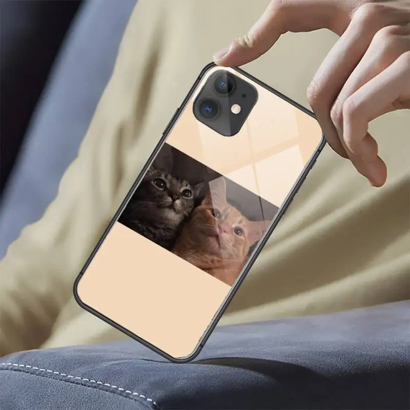 

Aesthetics dog cat cute Phone Case Tempered glass For iphone 5C 6 6S 7 8 plus X XS XR 11 PRO MAX
