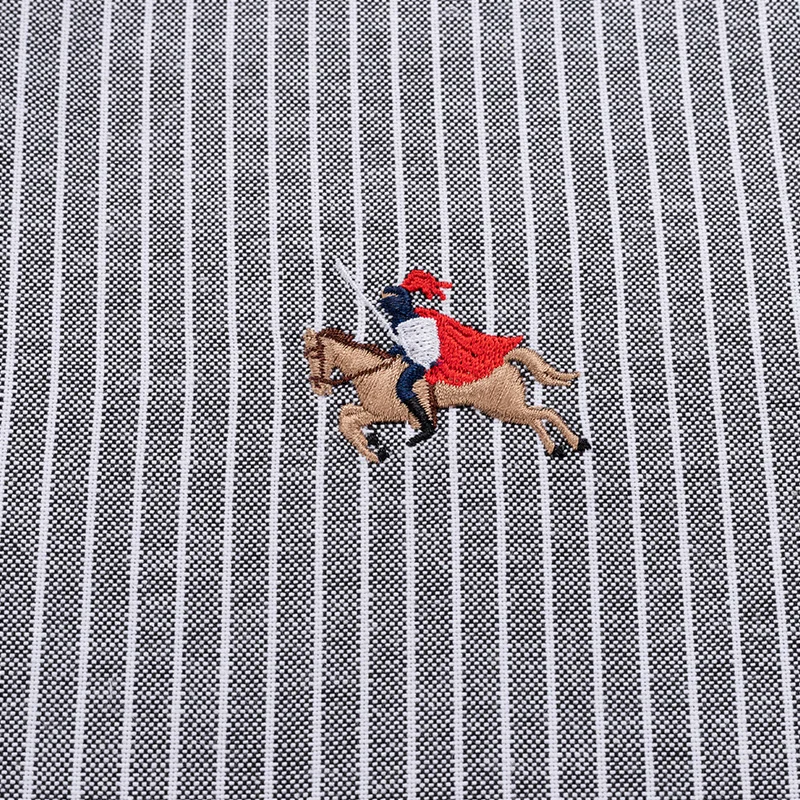 

Loldeal Male Striped Shirt Brand Clothing Pocket Embroidery Men Long Sleeve Shirt Summer Slim Fit Shirt Casual Shirt