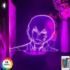 Аниме Bungo бродячие собаки дазай Осаму настольная лампа 3D светильник для детской спальни Декор Рождественский Подарок Светодиодные ночные лампы