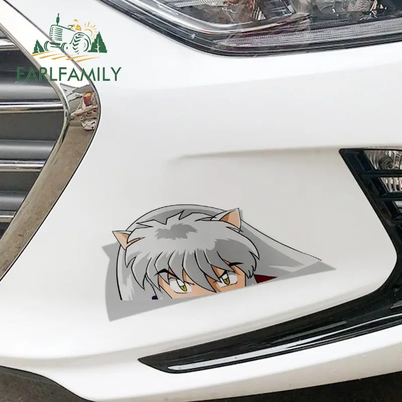 EARLFAMILY мультяшная Автомобильная наклейка для Inuyasha Peeker Peek большой головы аниме