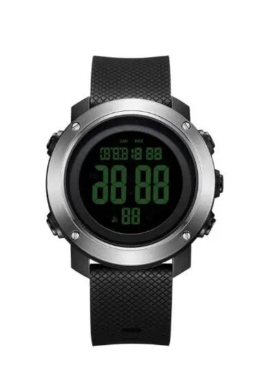Черный Xiaomi ALIFIT уличные цифровые часы жизнь водонепроницаемый подсветка Календарь Будильник Секундомер обратный отсчет спортивные часы для мужчин женщин подарок - Цвет: Черный