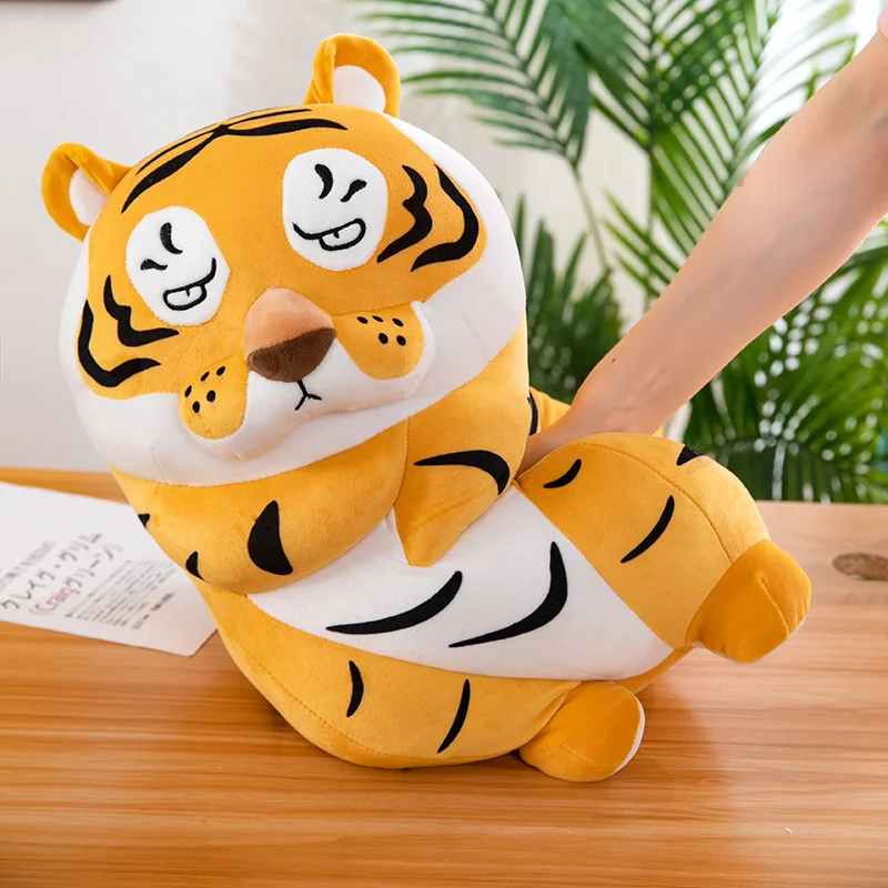 40/50/60cm Fat Round Tiger Pillow Doll Stuffed Super Soft Plush Forest Animal Toy High Quality Home Decor Xmas Gift For Kids - купить по
