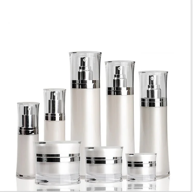 Акриловая банка для крема 50 г жемчужно белый/розовый/Золотой пластиковая ночного