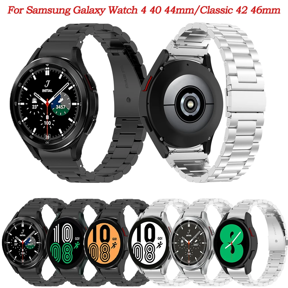 

Curved End For Samsung Galaxy Watch 4 Classic 46mm 42mm Stainless Steel Strap Smart Watchband Galaxy Watch 4 44mm 40mm Wristband