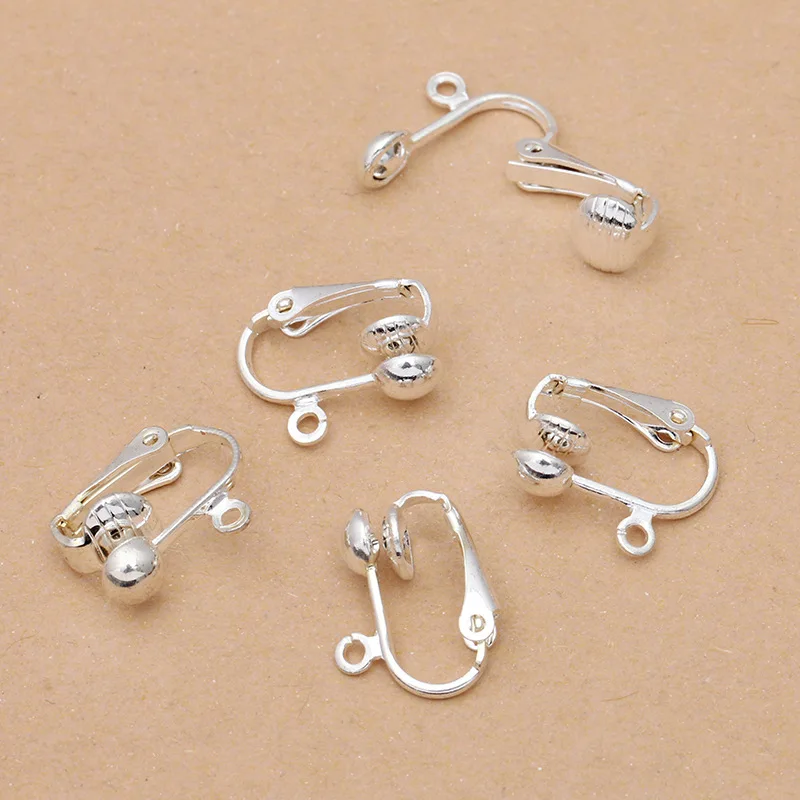 Серьги клипсы с петлей не пирсинг металлическими подвесками кисточками требует