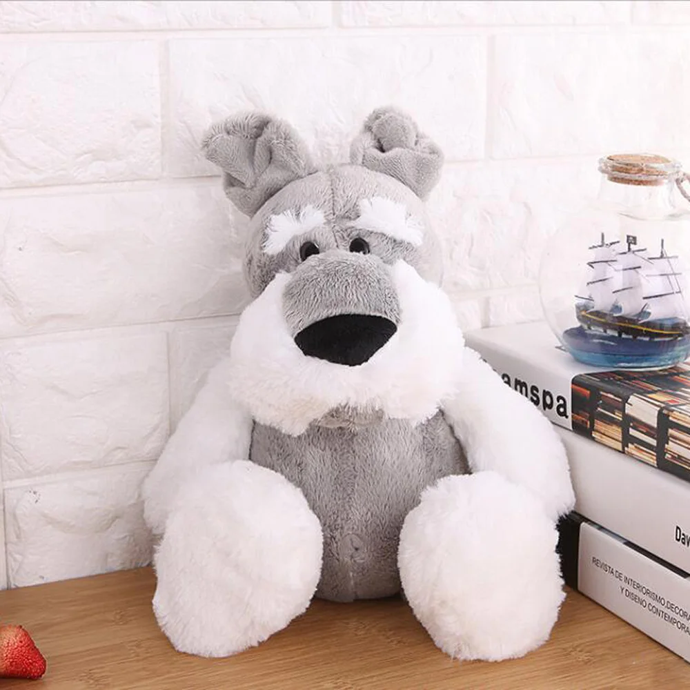 Милая мультяшная маленькая собака шнауцера детская мягкая плюшевая игрушка