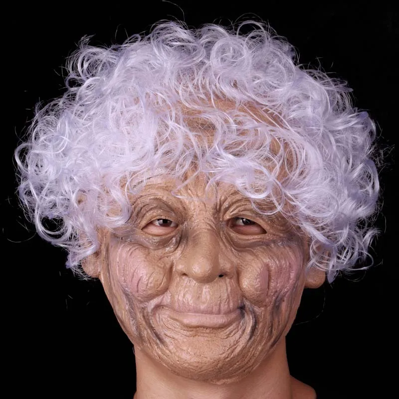 Бабушка для Хэллоуина взрослая женщина головной убор с волосами реквизит