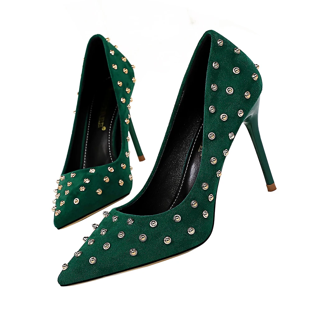 Туфли лодочки для девочек модный волнующий вечеринок Тонкий металлический