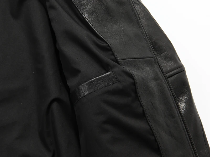 Мужская повседневная бейсбольная куртка из натуральной мягкой овчины