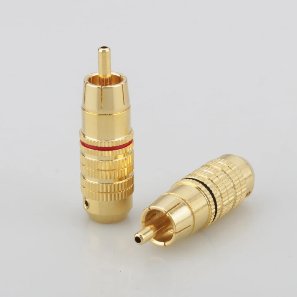 4 шт Audiocrast R009 латунный позолоченный RCA Штекерный адаптер паяльный Аудио Видео