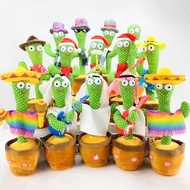 

New Dancing Cactus Pokemon Plush Stuffed Toys 120 Song Speaker Talk Voice Repeat LED Lighs Kawaii Children Toys Baby Kids Gift