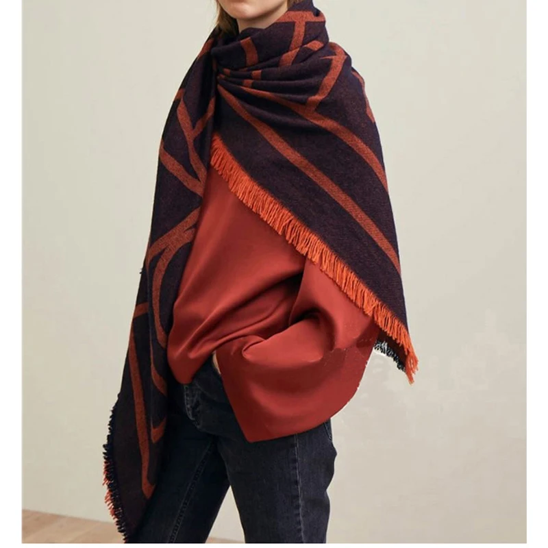 Высококачественный кашемировый шарф 150 см большие шарфы классическое пальто