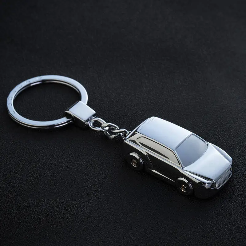 Автомобильный брелок для ключей, подвеска, авто стиль для Volkswagen Golf Tiguan Chevrolet Cruze Buick Regal Gs, держатель для ключей, светодиодный светильник - Название цвета: Silver with box