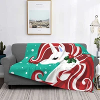 candy cane swirl unicorn blanket rainbow cute bedspread plush soft cover fleece spread bedding sofa office fluffy