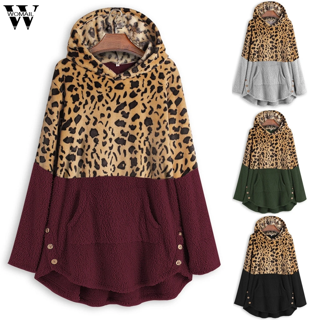 Свитшоты Womail Женская толстовка зимняя теплая пуловеры из искусственного меха с