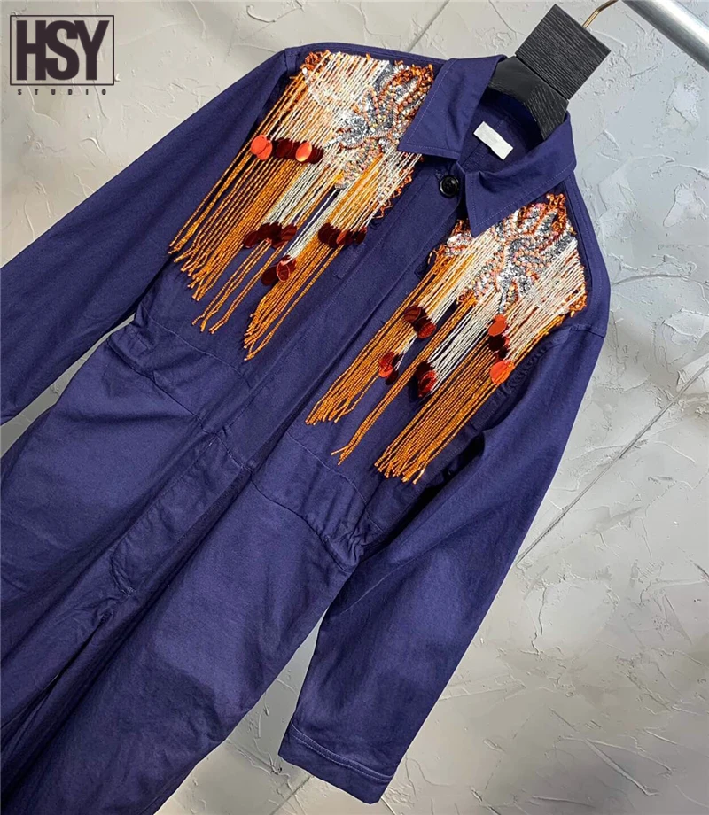 【HSY studo】 2019 Осень Новая мода Показ стиль женские функциональные брюки ручной