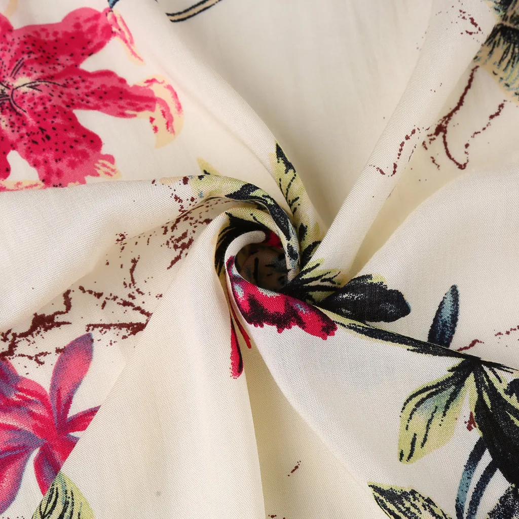 

Vogue Winter Dress Plus Size Vintage Women Dress Autumn Floral Printed Pocket Streetwear Patchwork Long Sleeve Loose Dress