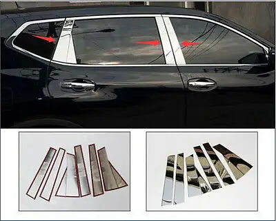

Stainless Steel Window Pillar Posts Trim 6pcs for Nissan Rogue X-Trail 2014-2019